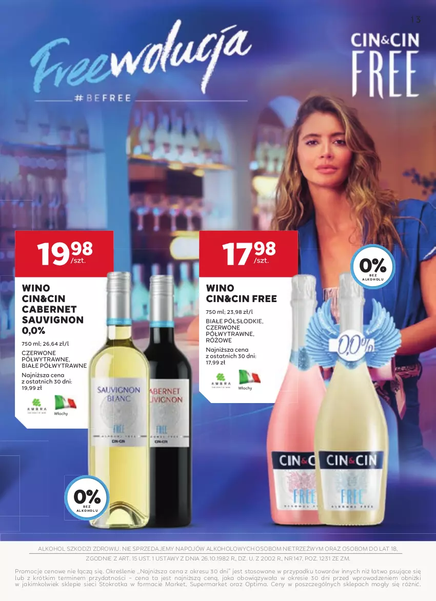 Gazetka promocyjna Stokrotka - W dobrym smaku! - ważna 13.08 do 10.09.2025 - strona 13 - produkty: Cabernet Sauvignon, Optima, Wino