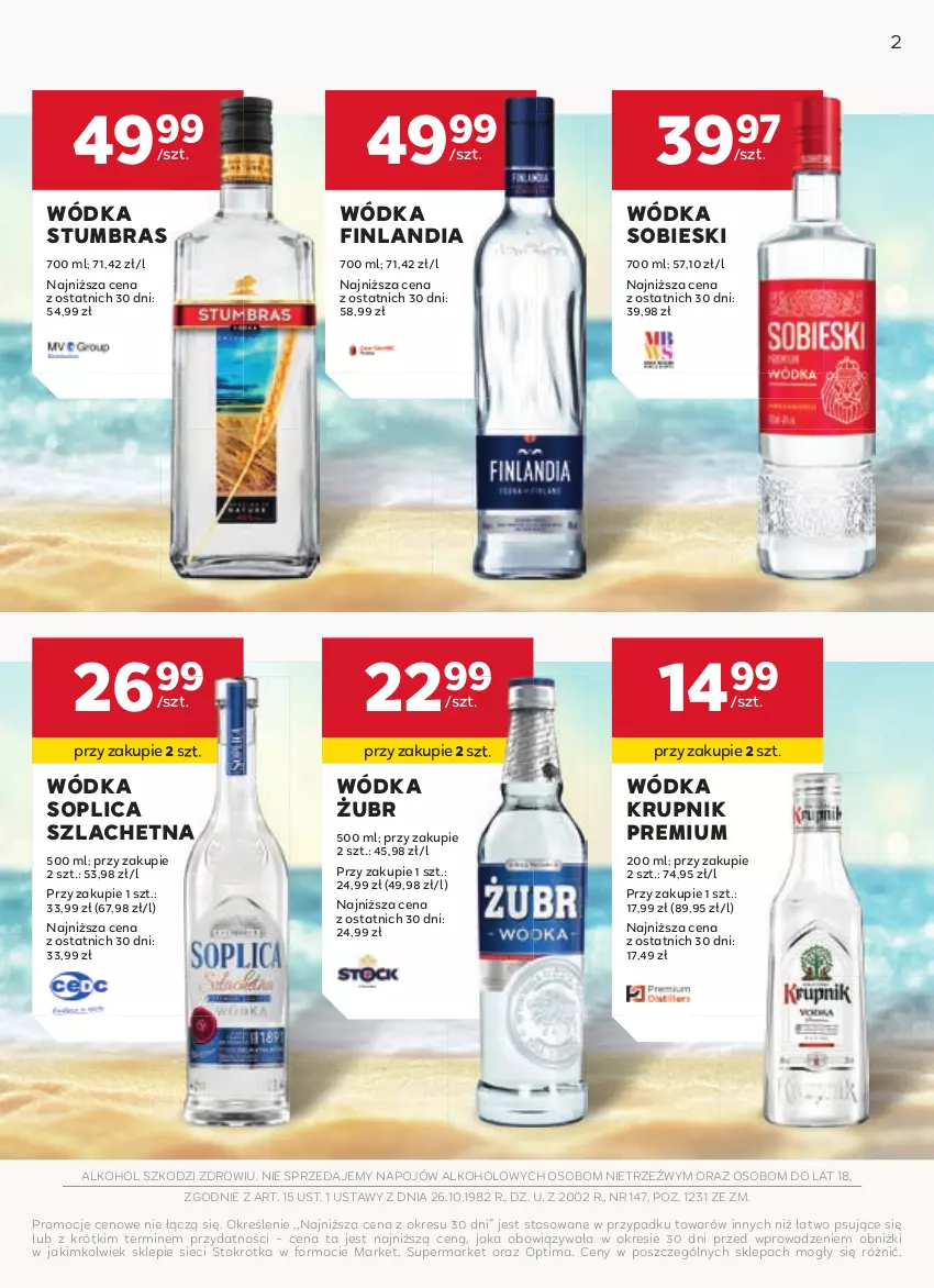 Gazetka promocyjna Stokrotka - W dobrym smaku! - ważna 13.08 do 10.09.2025 - strona 2 - produkty: Finlandia, Krupnik, Optima, Soplica, Wódka