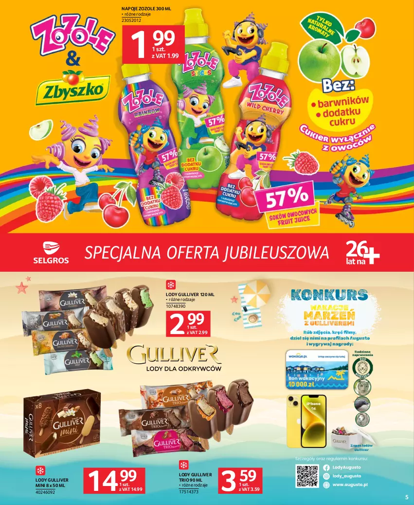 Gazetka promocyjna Selgros - Specjalna oferta jubileuszowa - ważna 27.07 do 09.08.2023 - strona 5 - produkty: Lody, Napoje