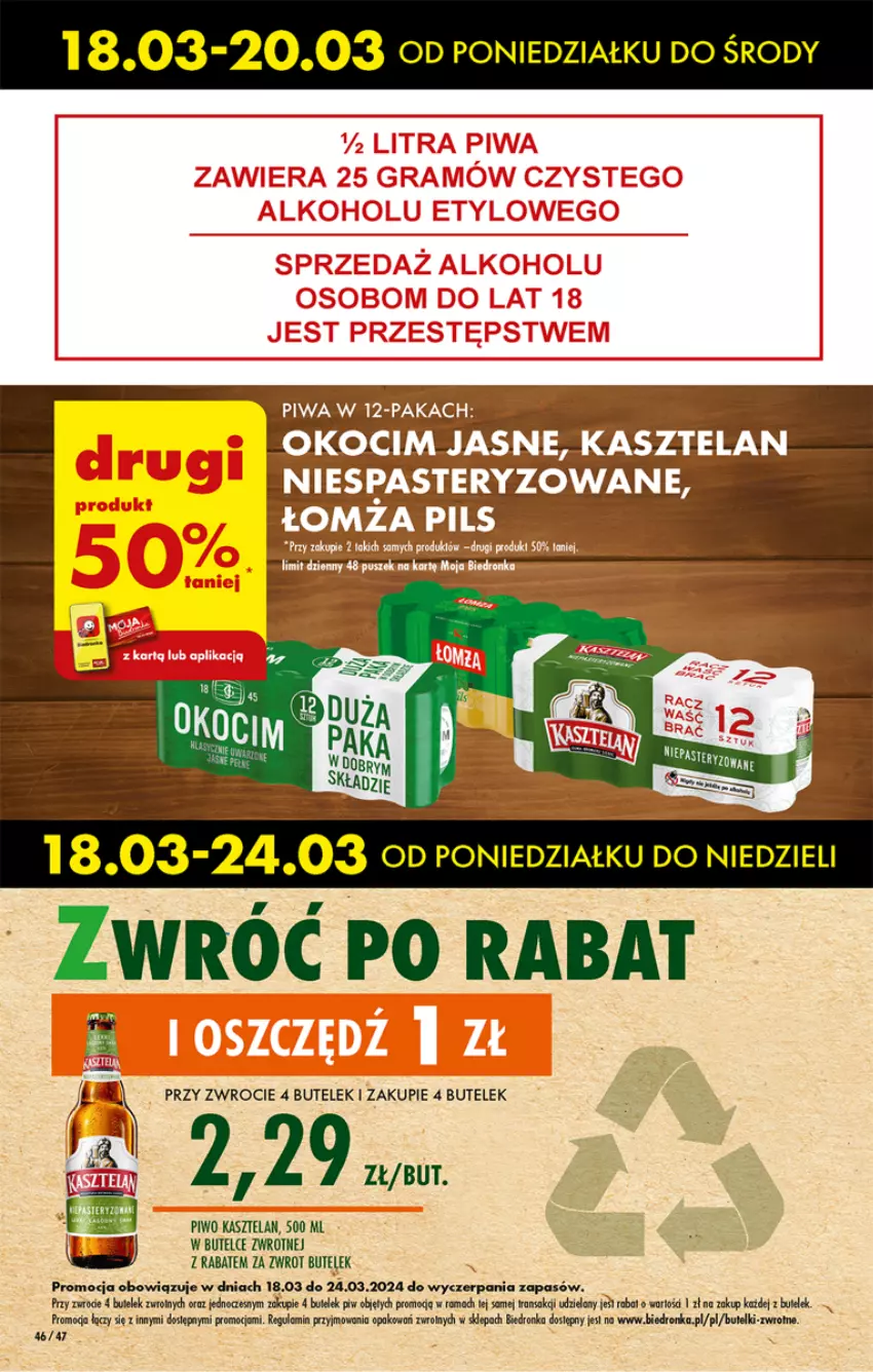 Gazetka promocyjna Biedronka - Od poniedzialku - ważna 18.03 do 23.03.2024 - strona 54 - produkty: Dron, Kasztelan, Piwo, Rama, Tran