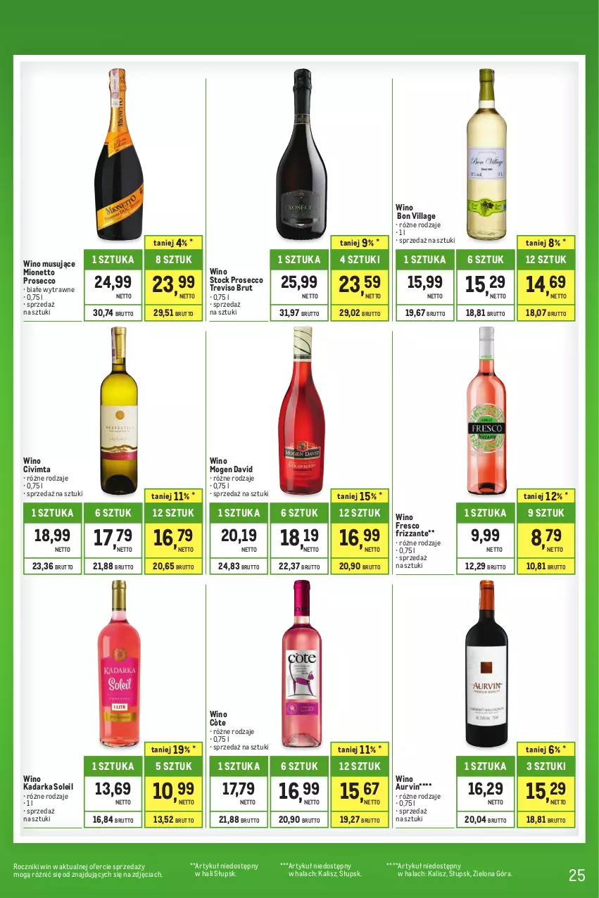 Gazetka promocyjna Makro - Kupujesz więcej płacisz mniej - oferta z alkoholem - ważna 01.08 do 31.08.2023 - strona 25 - produkty: Fresco, Mionetto, Mogen David, Mus, Prosecco, Stock, Wino, Wino musujące