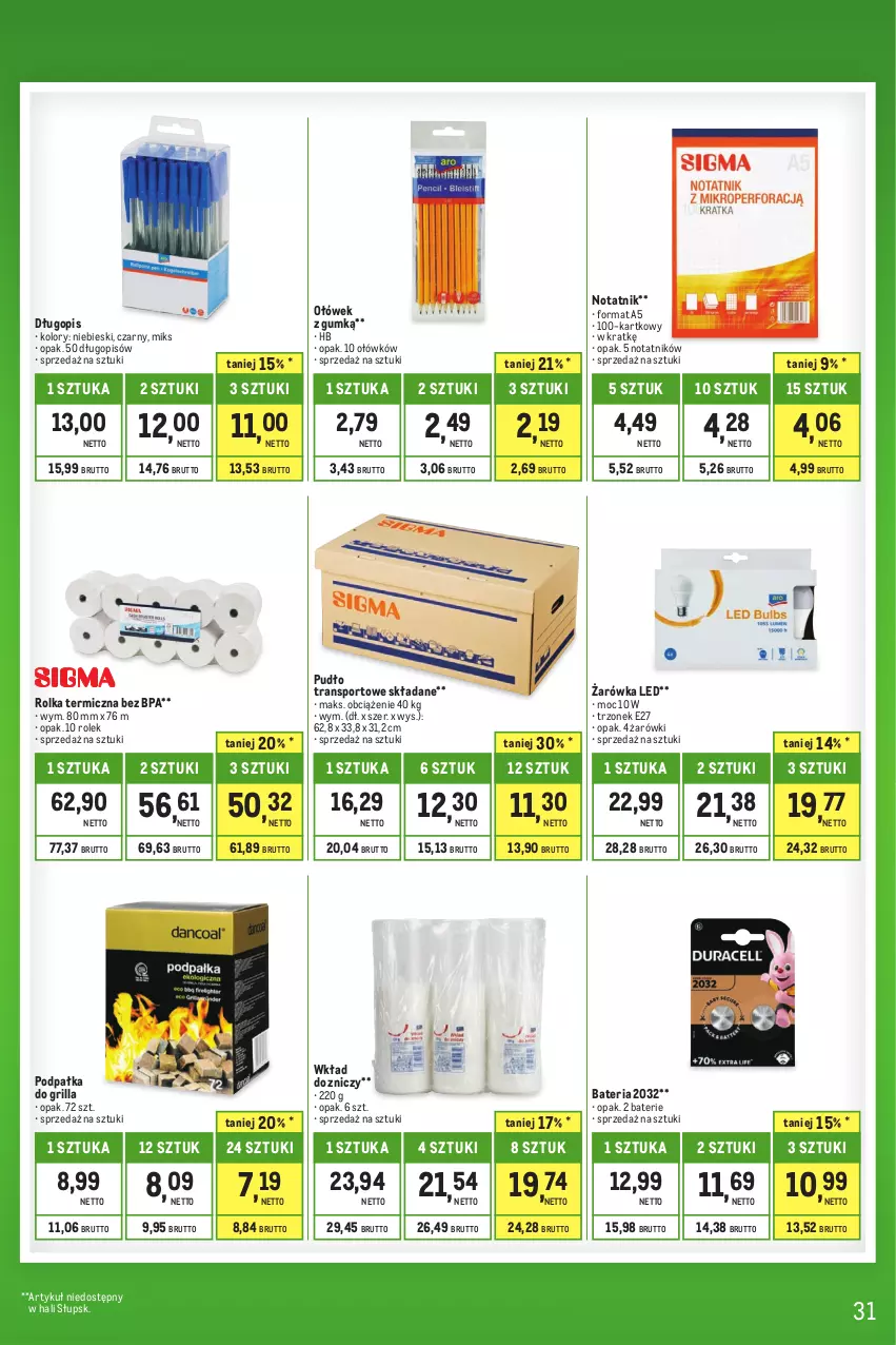 Gazetka promocyjna Makro - Kupujesz więcej płacisz mniej - oferta z alkoholem - ważna 01.08 do 31.08.2023 - strona 31 - produkty: Bateria, Długopis, Grill, Por, Sport, Tran, Znicz