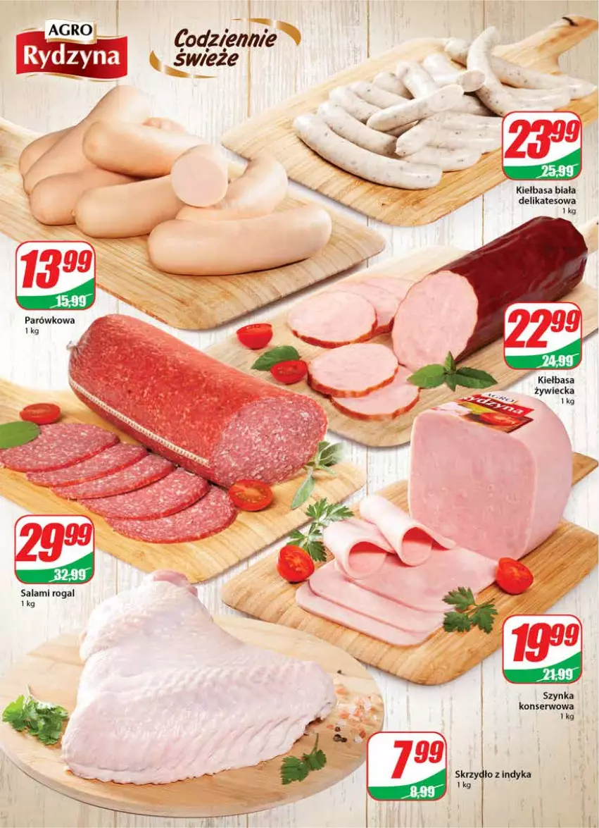 Gazetka promocyjna Dino - Gazetka - ważna 17.11 do 23.11.2021 - strona 10 - produkty: Kiełbasa, Kiełbasa biała, Rogal, Salami, Ser, Szynka, Szynka konserwowa