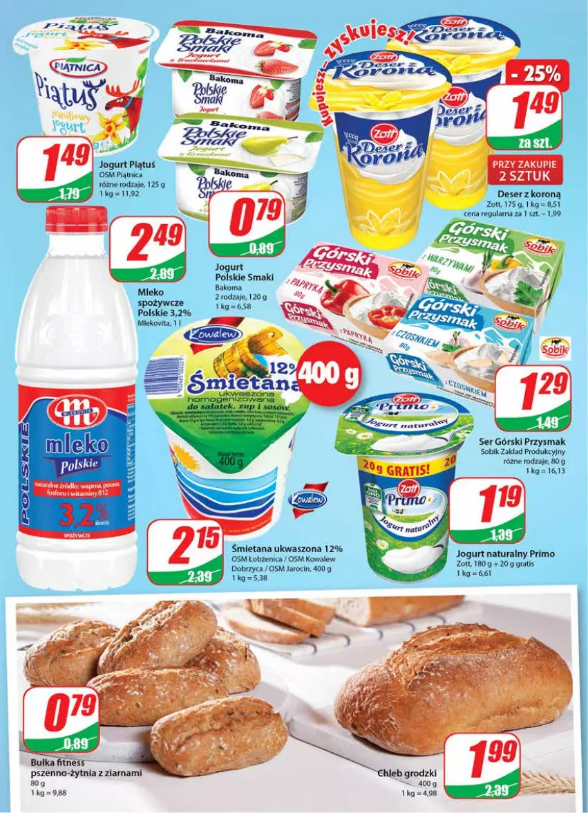 Gazetka promocyjna Dino - Gazetka - ważna 17.11 do 23.11.2021 - strona 12 - produkty: Bakoma, Deser, Gra, Jogurt, Jogurt naturalny, Piątnica, Ser, Zott