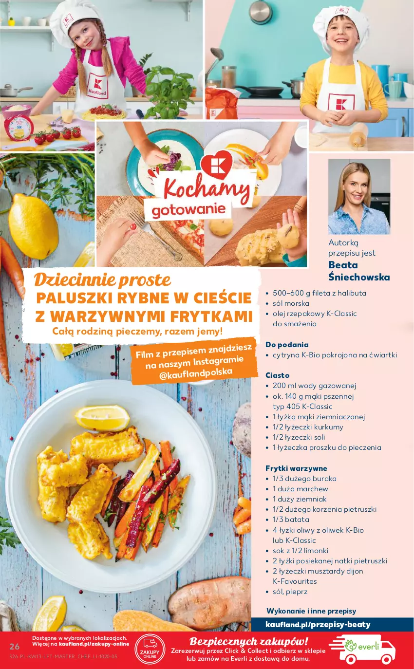 Gazetka promocyjna Kaufland - OFERTA TYGODNIA - ważna 31.03 do 07.04.2021 - strona 26 - produkty: Dzieci, Fa, Frytki, Gra, Halibut, Mus, Olej, Olej rzepakowy, Paluszki rybne, Piec, Pieprz, Sok, Sól