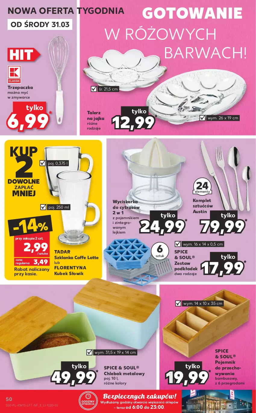 Gazetka promocyjna Kaufland - OFERTA TYGODNIA - ważna 31.03 do 07.04.2021 - strona 50 - produkty: Chleb, Chlebak, Kubek, Piec, Podkład, Pojemnik, Pojemnik do przechowywania, Szklanka, Talerz, Tera, Trzepaczka, Wyciskarka