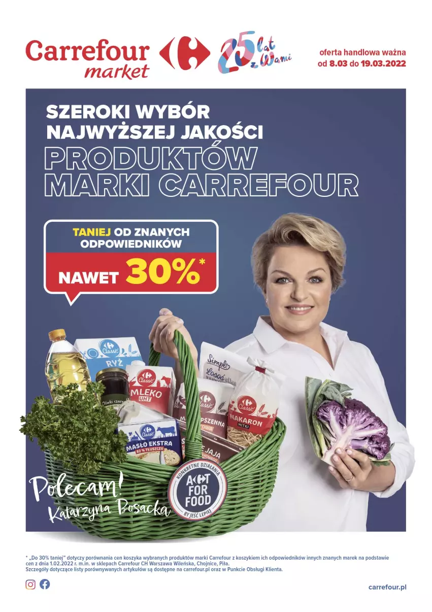 Gazetka promocyjna Carrefour - Gazetka Marka Carrefour - ważna 08.03 do 19.03.2022 - strona 1 - produkty: Kosz, Por