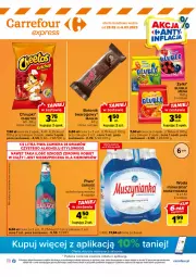 Gazetka promocyjna Carrefour - Gazetka Express - Gazetka - ważna od 06.03 do 06.03.2023 - strona 1 - produkty: Cheetos, Sok, Mus, Kosz, Chrupki, Tonik, Muszynianka, Baton, Magnez, Magija