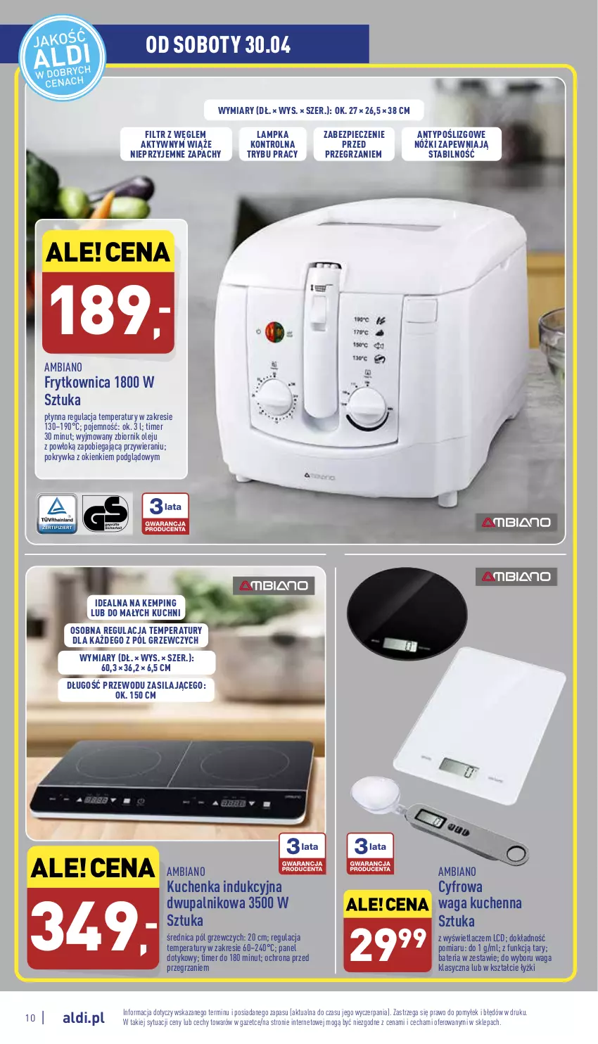 Gazetka promocyjna Aldi - Katalog Moda i Dom - ważna 28.04 do 30.04.2022 - strona 10 - produkty: Bateria, Olej, Piec, Waga