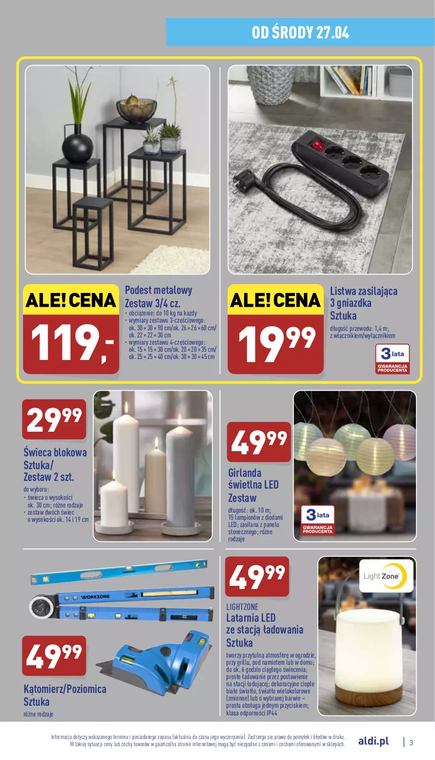 Gazetka promocyjna Aldi - Katalog Moda i Dom - ważna 28.04 do 30.04.2022 - strona 3 - produkty: Girlanda, Grill, Lampion, LANA, Latarnia, Listwa, Namiot, Por, Poziomica, Silan, Sok