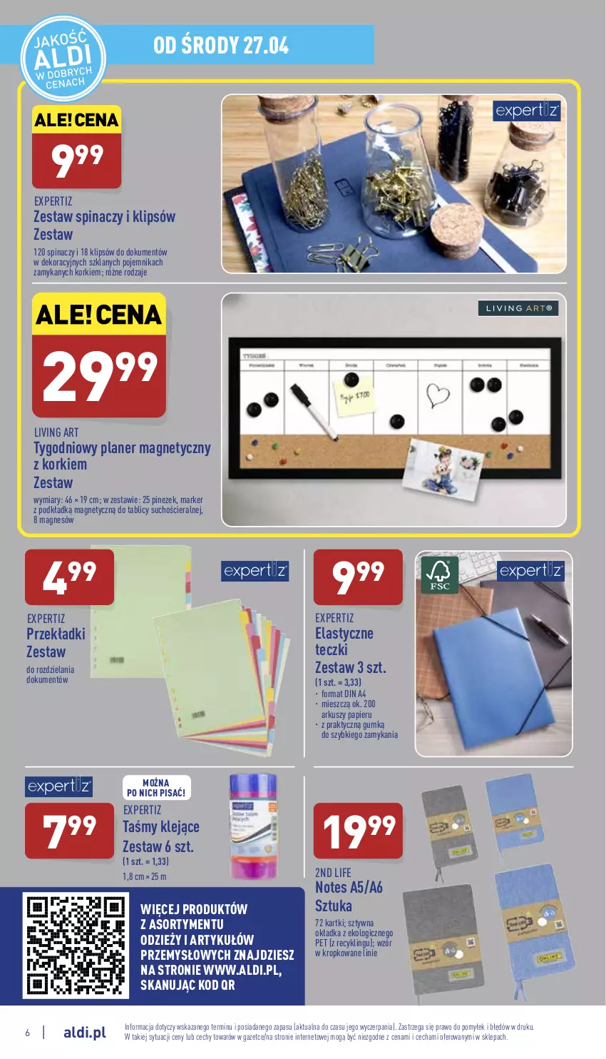 Gazetka promocyjna Aldi - Katalog Moda i Dom - ważna 28.04 do 30.04.2022 - strona 6 - produkty: Klej, Marker, Papier, Podkład, Pojemnik