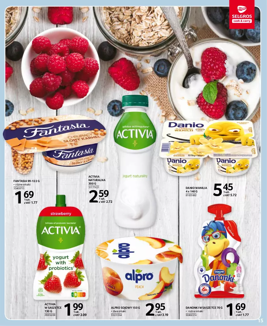 Gazetka promocyjna Selgros - Oferta spożywcza - ważna 15.04 do 28.04.2021 - strona 15 - produkty: Activia, Alpro, Danio, Danonki, Fa, Fanta