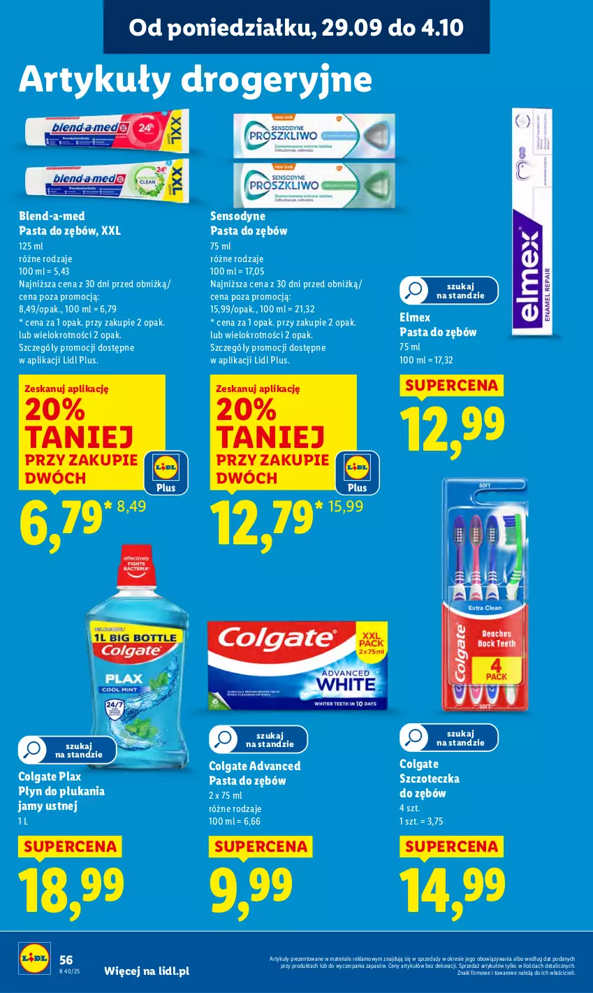 Gazetka promocyjna Lidl - GAZETKA - ważna 29.09 do 01.10.2025 - strona 62 - produkty: Blend-a-Med, Colgate, Elmex, LG, Pasta do zębów, Płyn do płukania, Płyn do płukania jamy ustnej, Sensodyne, Szczoteczka, Szczoteczka do zębów