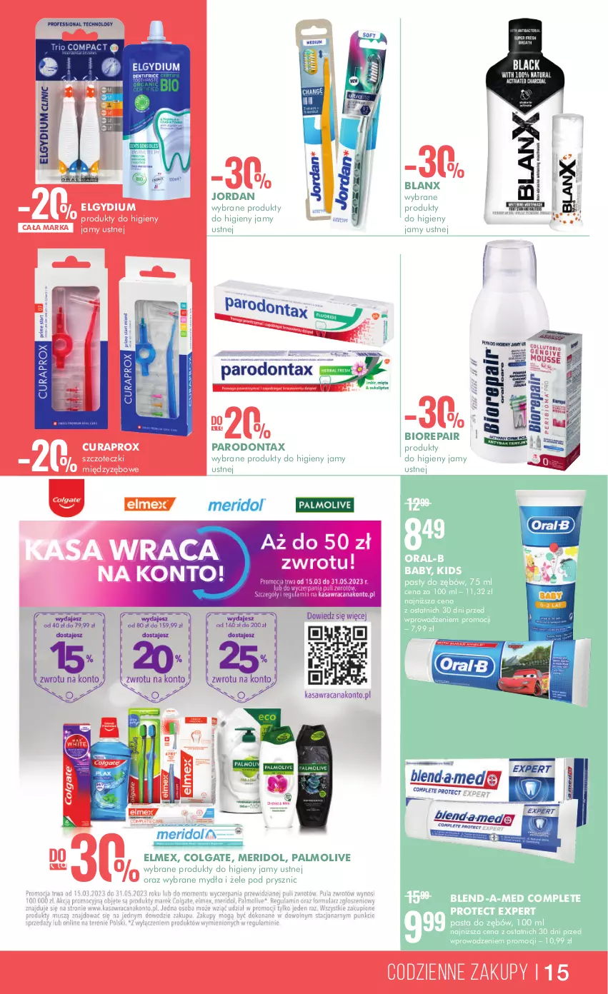 Gazetka promocyjna Super Pharm - Gazetka - ważna 20.04 do 08.05.2023 - strona 15 - produkty: Biorepair, Blend-a-Med, Colgate, Curaprox, Elgydium, Elmex, LG, Palmolive, Parodontax, Pasta do zębów