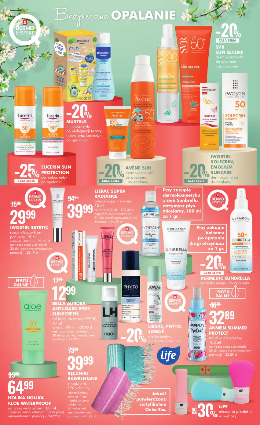 Gazetka promocyjna Super Pharm - Gazetka - ważna 20.04 do 08.05.2023 - strona 4 - produkty: Avène, Bell, Bella, Dermedic, Emolium, Holika Holika, Iwostin, Kosmetyki do pielęgnacji, Krem do twarzy, Krem pod oczy, Lierac, Mus, Mustela, Phyto, Piec, Płyn micelarny, Ręcznik, Ser, SVR