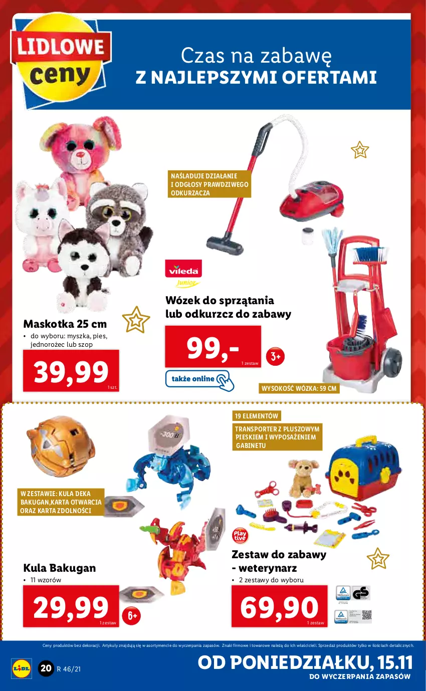 Gazetka promocyjna Lidl - GAZETKA - ważna 15.11 do 21.11.2021 - strona 20 - produkty: Jednorożec, Mysz, Odkurzacz, Por, Sok, Sport, Tran, Wózek