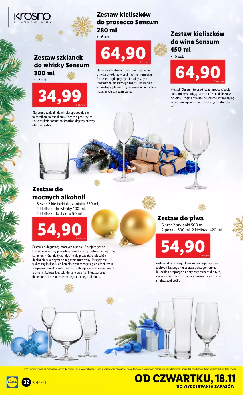 Gazetka promocyjna Lidl - GAZETKA - ważna 15.11 do 21.11.2021 - strona 32 - produkty: Fa, Kieliszek, Lanki, Likier, Mus, Piwa, Prosecco, Ser, Whisky