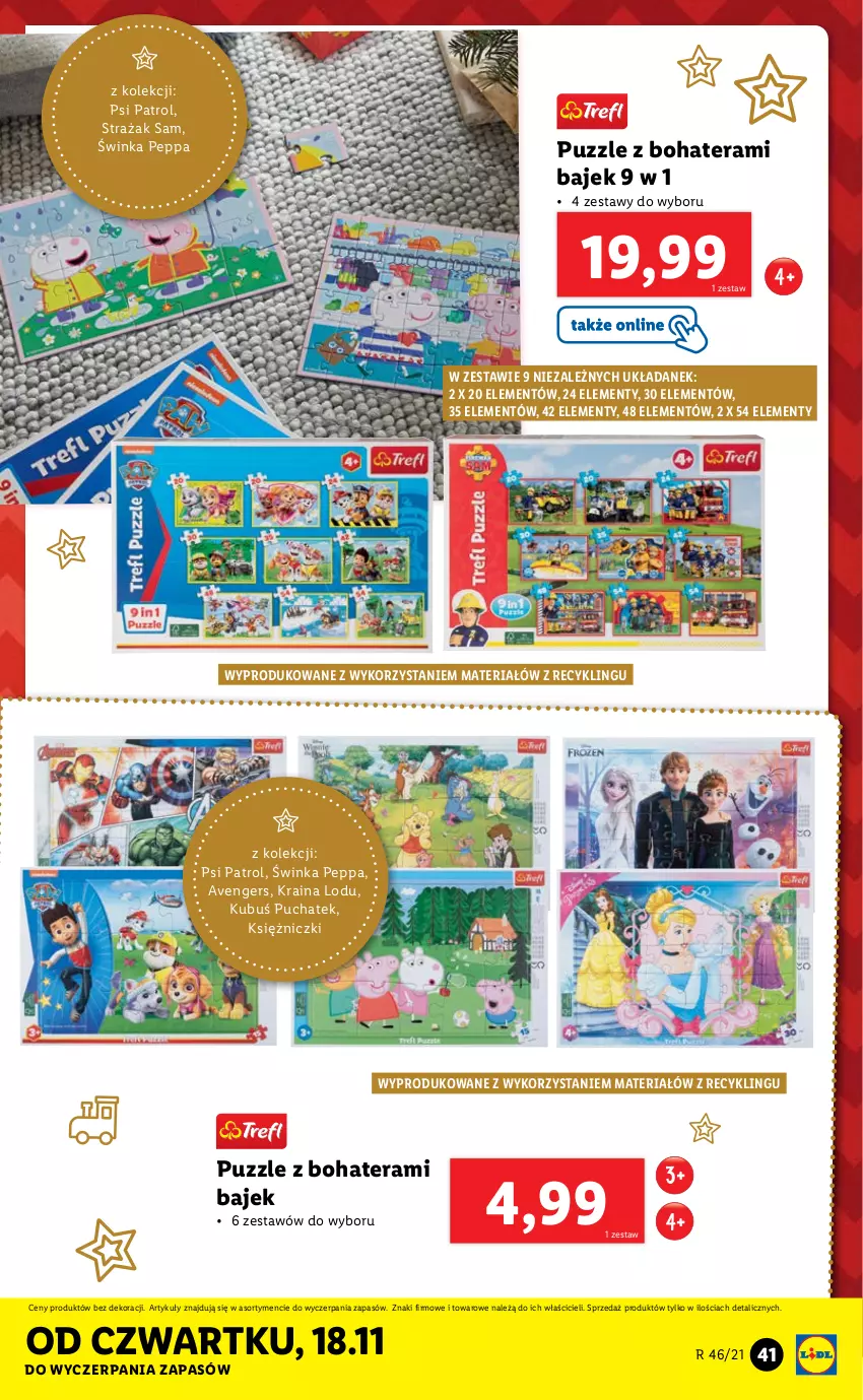 Gazetka promocyjna Lidl - GAZETKA - ważna 15.11 do 21.11.2021 - strona 41 - produkty: Avengers, Inka, Kubuś, Psi Patrol, Puzzle, Tera