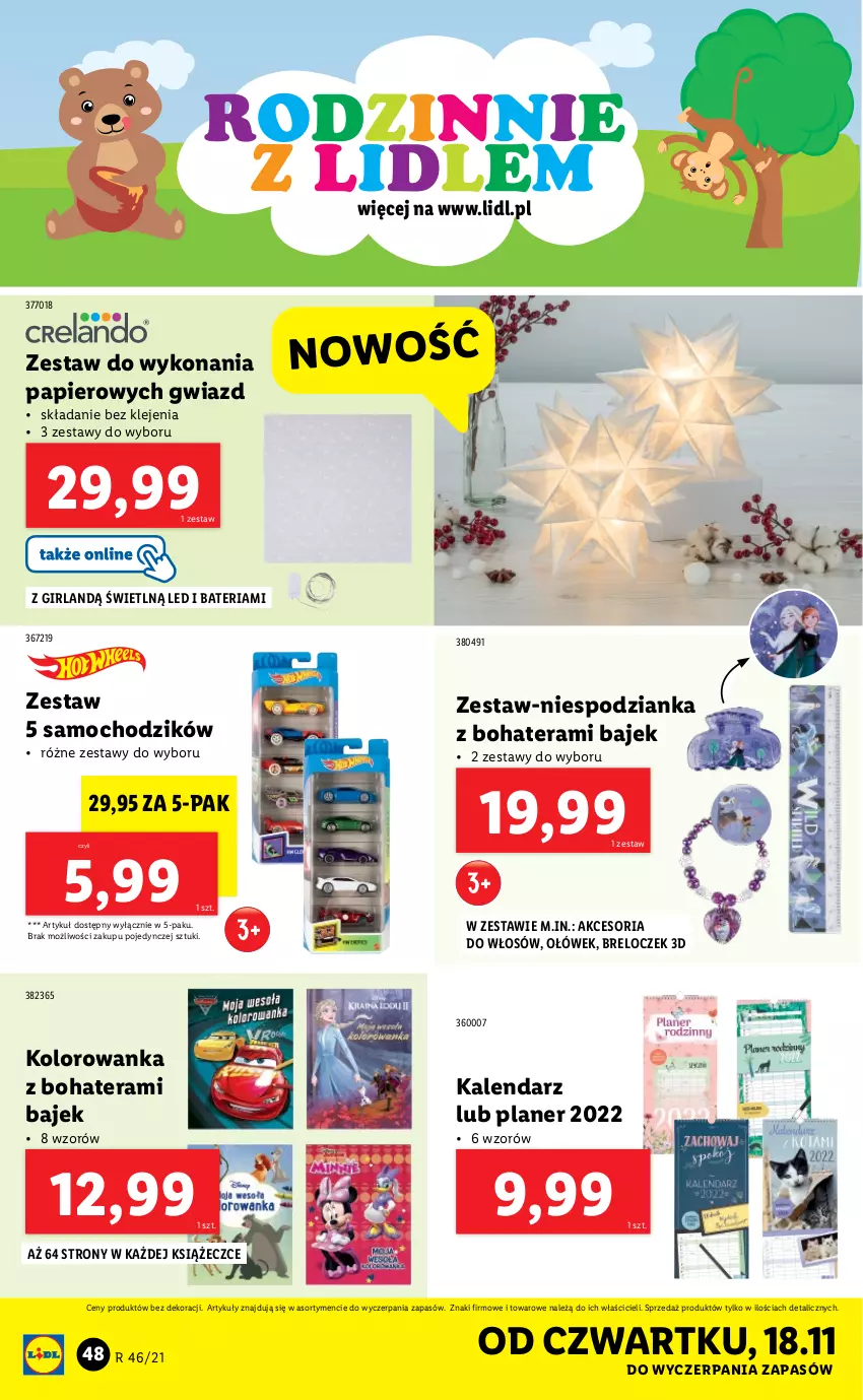 Gazetka promocyjna Lidl - GAZETKA - ważna 15.11 do 21.11.2021 - strona 48 - produkty: Bateria, Breloczek, Chodzik, Kalendarz, Klej, Kolorowanka, Papier, Tera