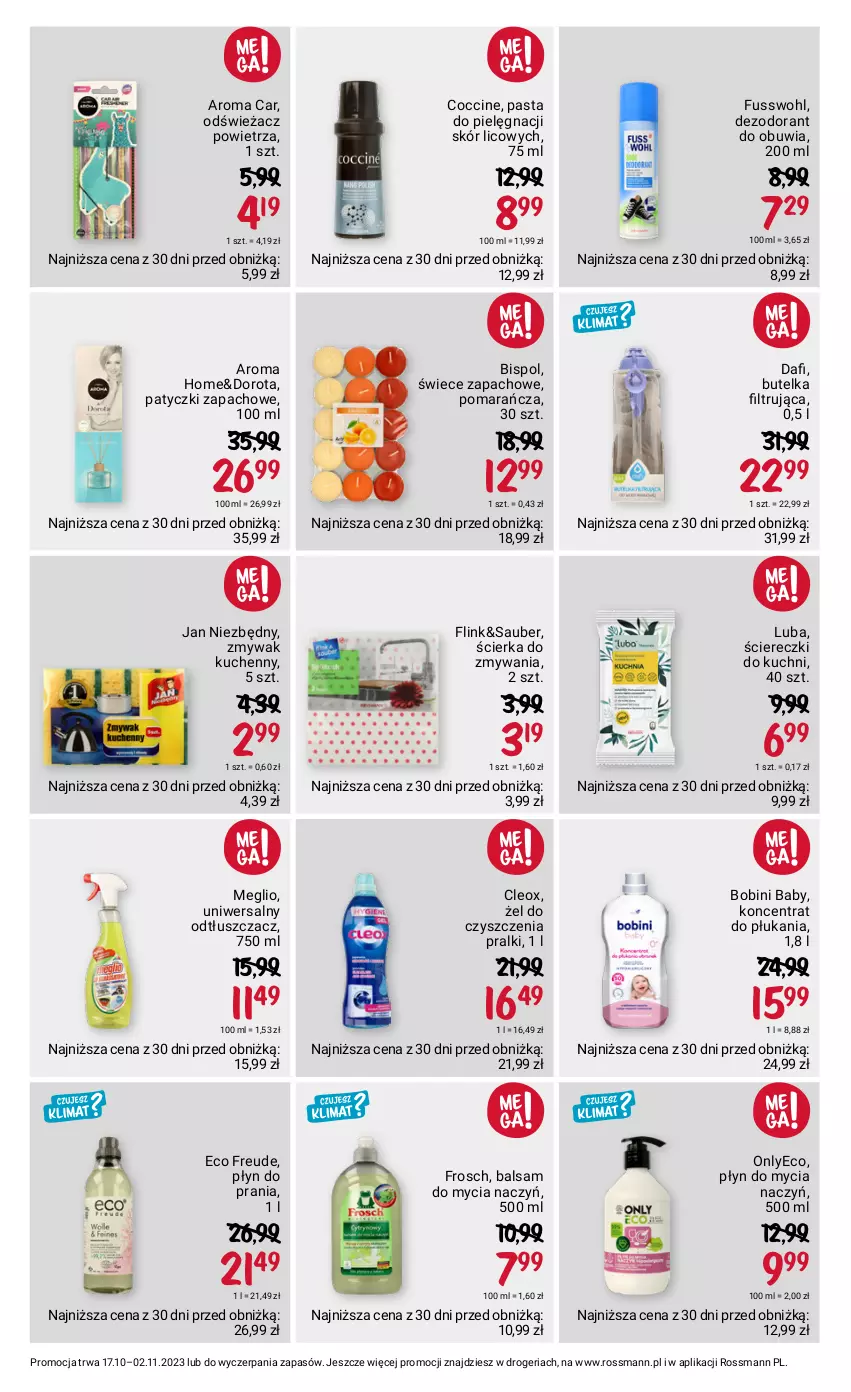 Gazetka promocyjna Rossmann - 17 października - ważna 17.10 do 02.11.2023 - strona 3 - produkty: Balsam do mycia naczyń, Dezodorant, Do mycia naczyń, Frosch, Jan Niezbędny, Odświeżacz powietrza, Odtłuszczacz, Płyn do mycia, Płyn do mycia naczyń, Płyn do prania, Pralki