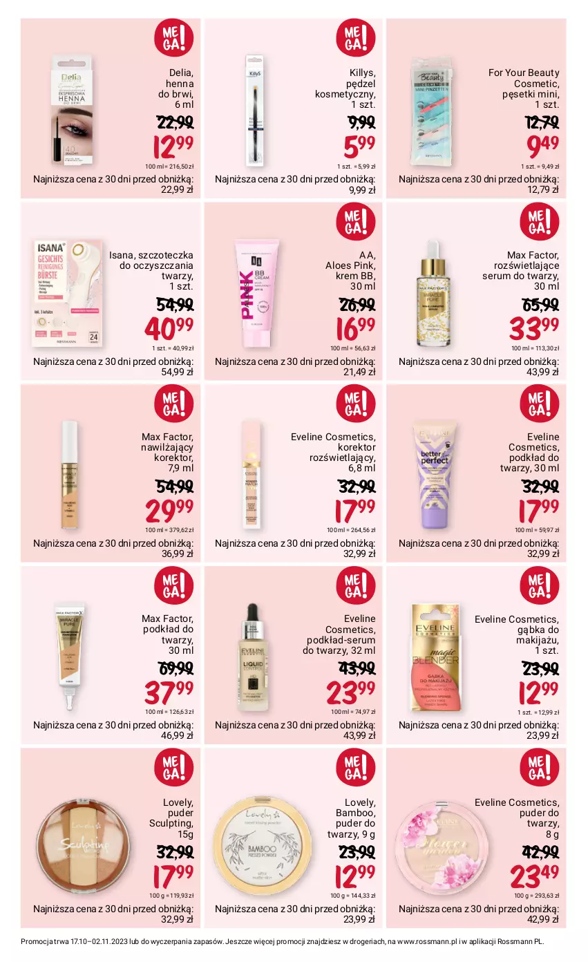 Gazetka promocyjna Rossmann - 17 października - ważna 17.10 do 02.11.2023 - strona 9 - produkty: Eveline, Fa, For Your Beauty, Isana, Killys, Krem bb, Lovely, Makijaż, Max Factor, Podkład, Podkład do twarzy, Puder, Puder do twarzy, Rum, Ser, Serum, Serum do twarzy, Szczoteczka