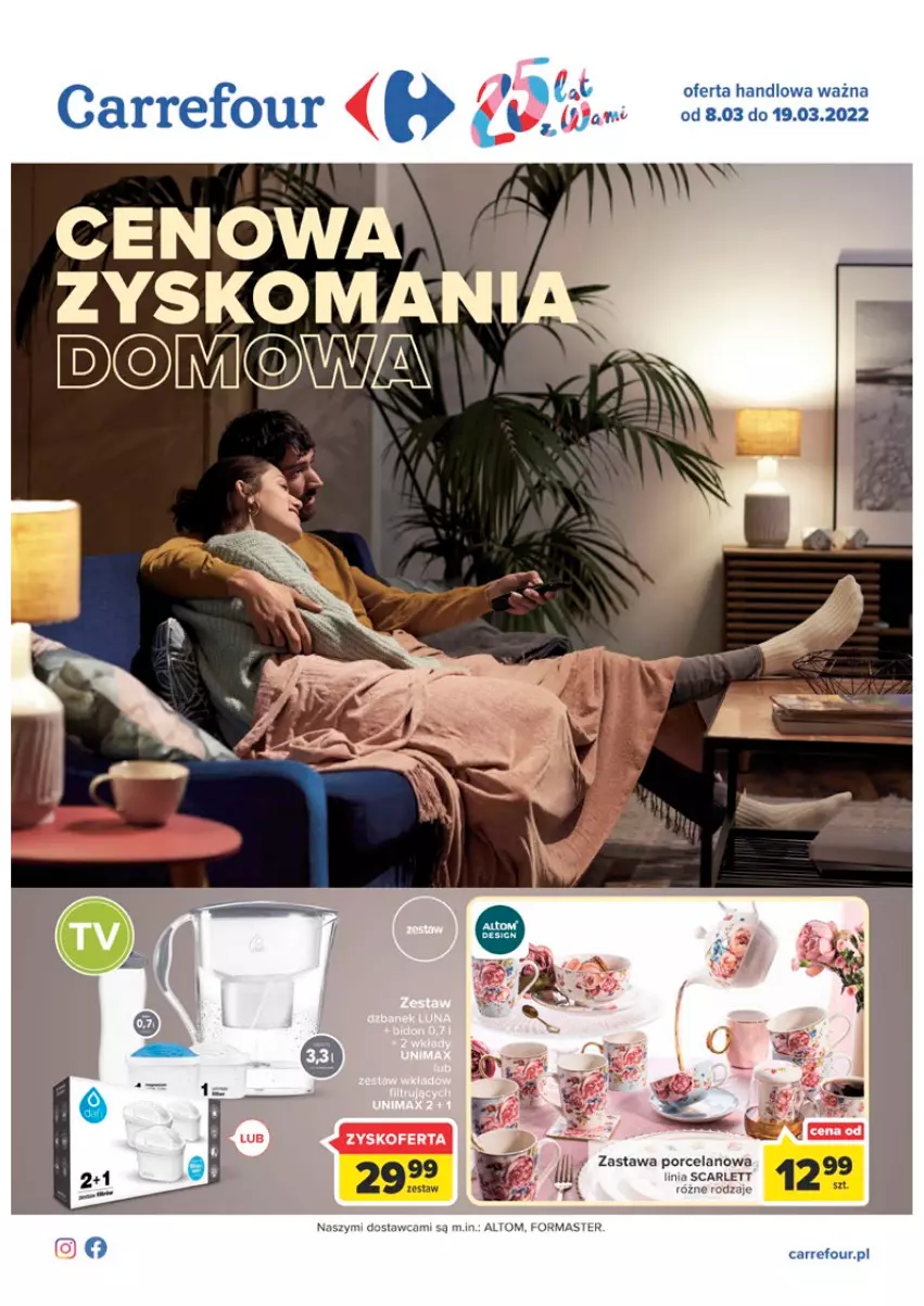 Gazetka promocyjna Carrefour - Gazetka Cenowa zyskomania domowa - ważna 08.03 do 19.03.2022 - strona 1 - produkty: Por