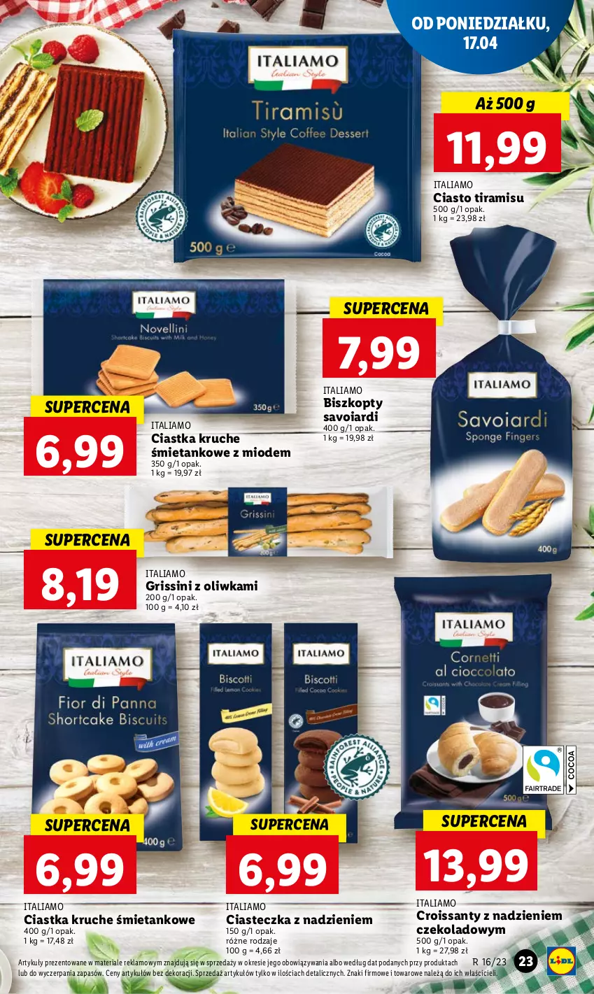 Gazetka promocyjna Lidl - GAZETKA - ważna 17.04 do 19.04.2023 - strona 29 - produkty: Biszkopty, Ciastka, Croissant, Grissini