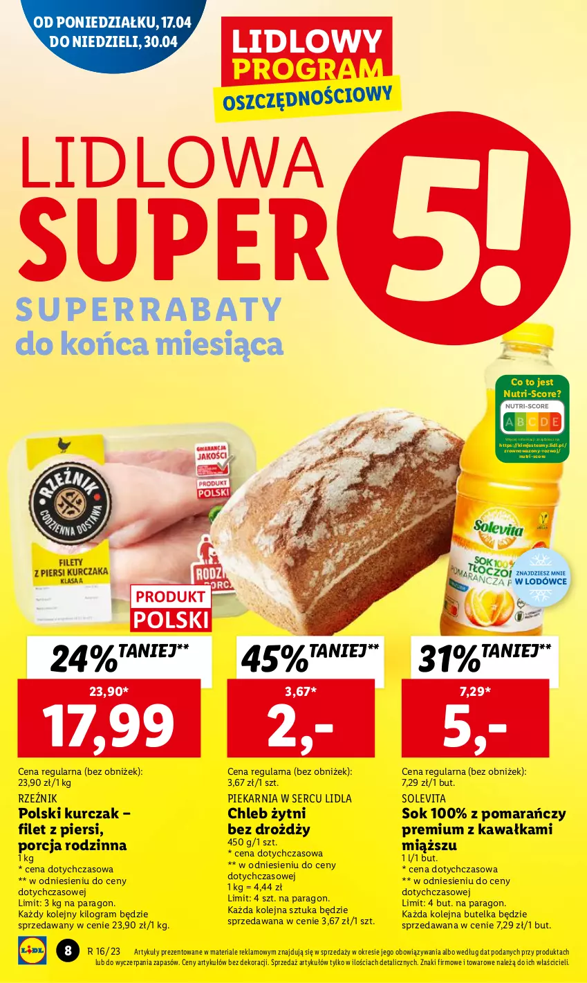 Gazetka promocyjna Lidl - GAZETKA - ważna 17.04 do 19.04.2023 - strona 8 - produkty: Chleb, Gra, Kawa, Kurczak, Olej, Por, Ser, Sok, Wazon