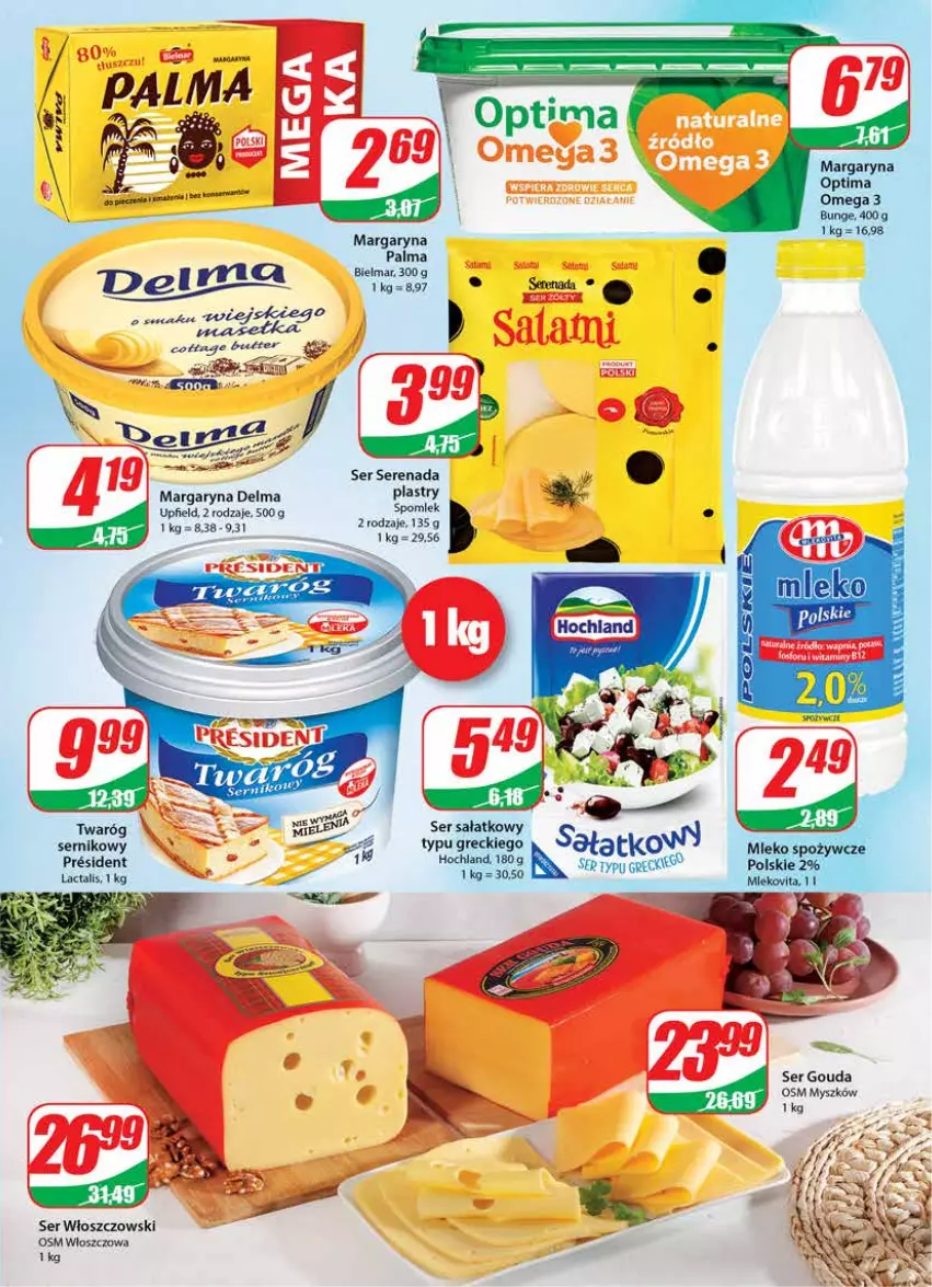 Gazetka promocyjna Dino - Gazetka - ważna 23.03 do 29.03.2022 - strona 15 - produkty: Delma, Gouda, LG, Margaryna, Mleko, Mysz, Optima, Palma, Piec, Sałat, Ser, Włoszczowski