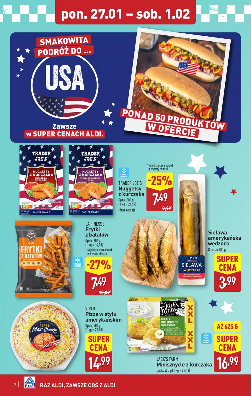 Gazetka promocyjna Aldi - Pełna oferta - ważna 27.01 do 01.02.2025 - strona 12 - produkty: Fa, Frytki, Frytki z batatów, Kurczak, Pizza, Smakowita, Virtu