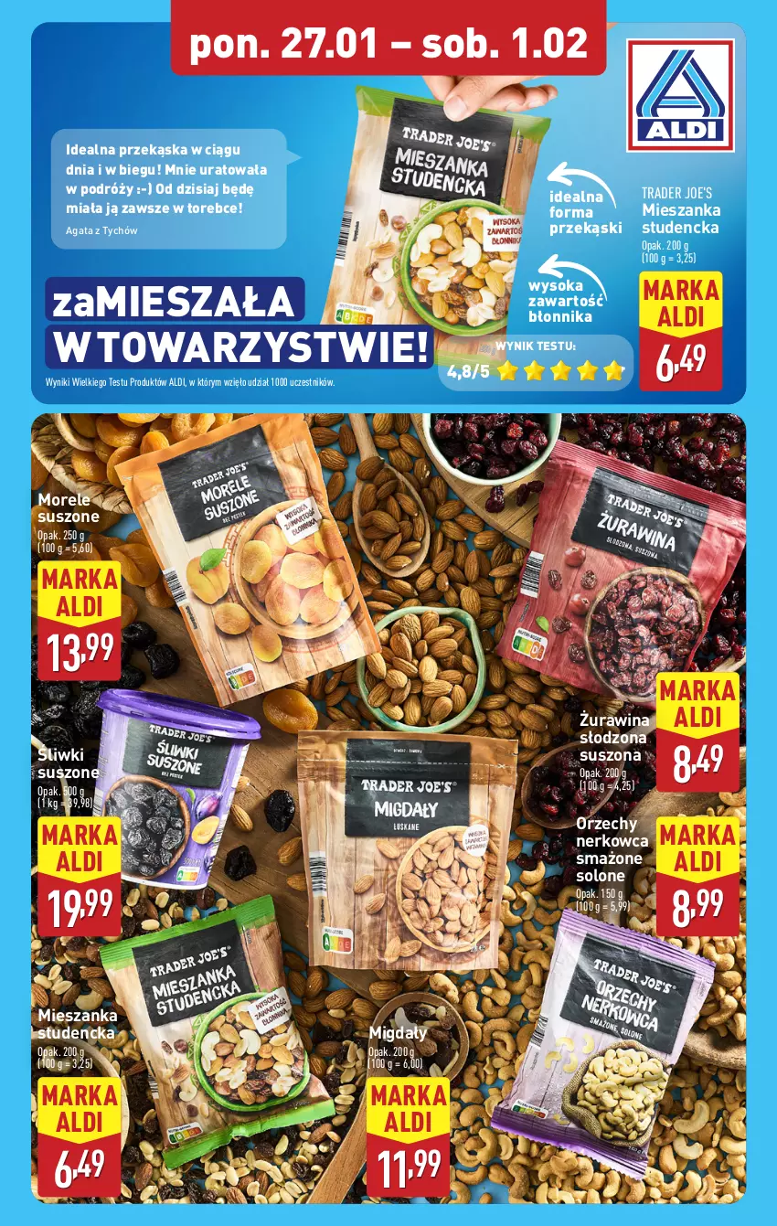 Gazetka promocyjna Aldi - Pełna oferta - ważna 27.01 do 01.02.2025 - strona 16 - produkty: Mieszanka studencka, Migdały, Sok