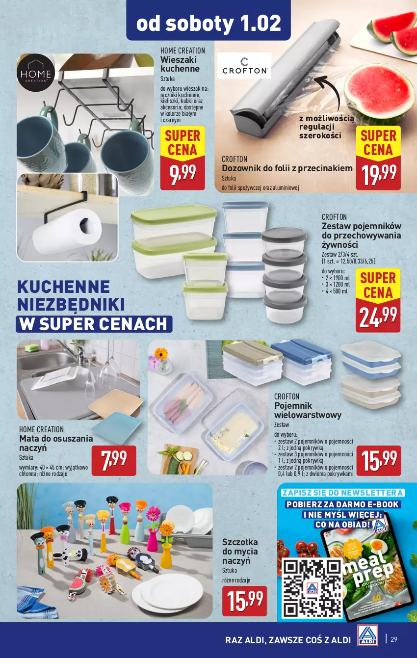 Gazetka promocyjna Aldi - Pełna oferta - ważna 27.01 do 01.02.2025 - strona 29 - produkty: Do mycia naczyń, Dozownik, Pojemnik, Ręcznik, Szczotka, Tera, Wieszak