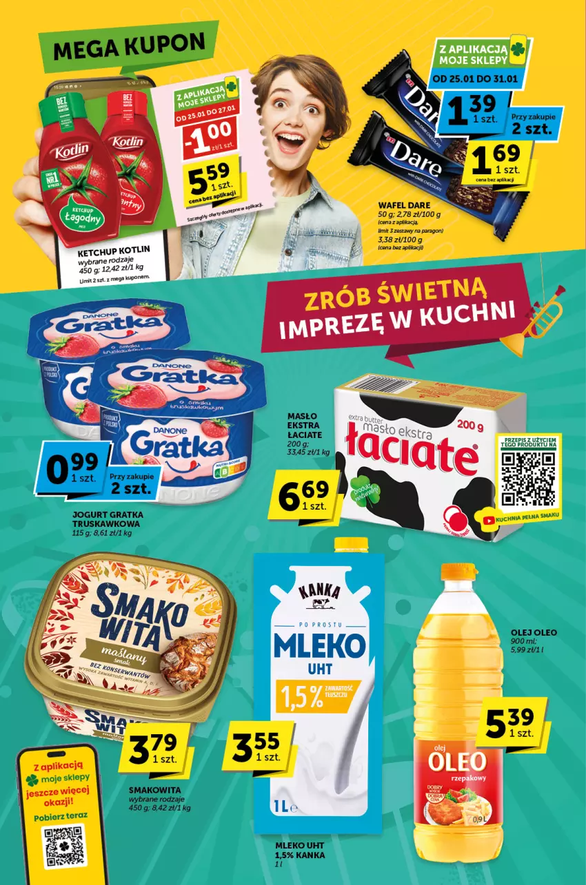 Gazetka promocyjna ABC - ważna 25.01 do 06.02.2024 - strona 2 - produkty: Gra, Jogurt, Ketchup, Kotlin, LG, Mleko, Olej, Oleo, Smakowita, Tera