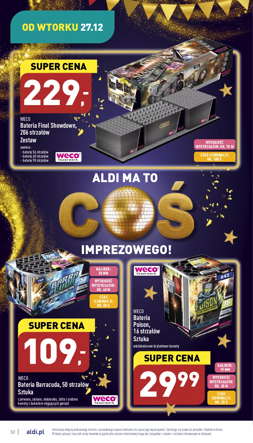 Gazetka promocyjna Aldi - Pełny katalog - ważna 27.12 do 31.12.2022 - strona 32 - produkty: Bateria, Bukiet, Sok, Strzałów