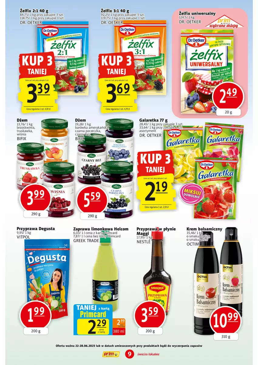 Gazetka promocyjna Prim Market - ważna 22.06 do 28.06.2023 - strona 9 - produkty: Borówka, Dr. Oetker, Dżem, Gala, Galaretka, HELCOM, Maggi, Por, Sałat