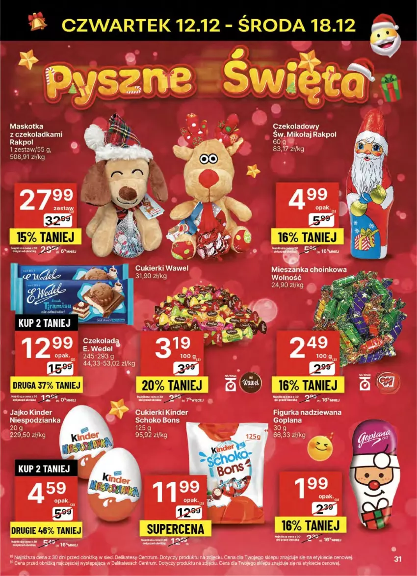 Gazetka promocyjna Delikatesy Centrum - NOWA GAZETKA Delikatesy Centrum od 12 grudnia! 12-18.12.2024 - ważna 12.12 do 18.12.2024 - strona 31 - produkty: Cukier, Cukierki, Goplana, Kinder, LANA, Rum, Wawel