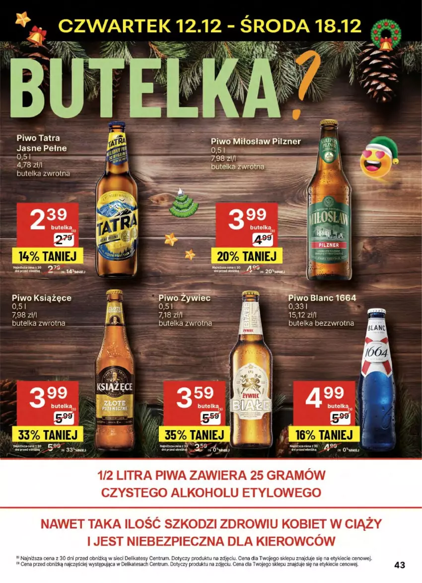 Gazetka promocyjna Delikatesy Centrum - NOWA GAZETKA Delikatesy Centrum od 12 grudnia! 12-18.12.2024 - ważna 12.12 do 18.12.2024 - strona 43 - produkty: Gin, Gra, Gry, Książęce, Piec, Piwa, Piwo, Rum, Tatra