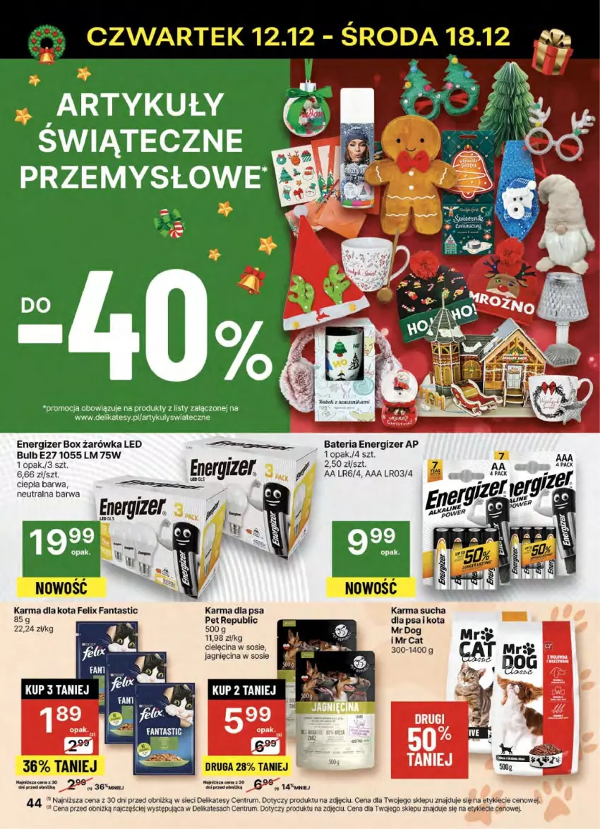 Gazetka promocyjna Delikatesy Centrum - NOWA GAZETKA Delikatesy Centrum od 12 grudnia! 12-18.12.2024 - ważna 12.12 do 18.12.2024 - strona 44 - produkty: Bateria, Energizer, Rum, Sos