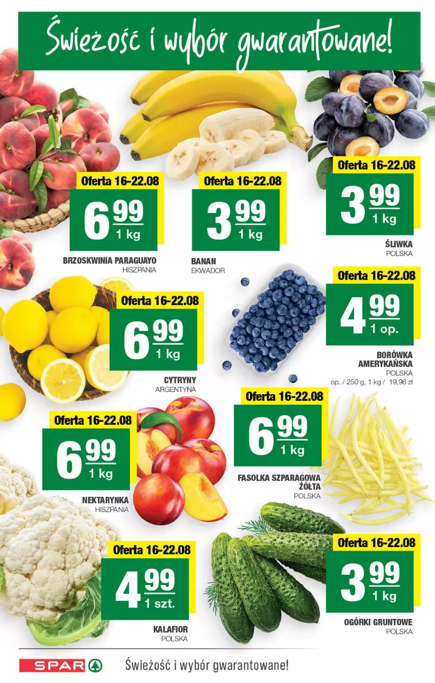 Gazetka promocyjna Spar - Spar - ważna 13.08 do 23.08.2023 - strona 2 - produkty: Borówka, Borówka amerykańska, Cytryny, Fa, Grunt, Kalafior, Nektar, Nektarynka