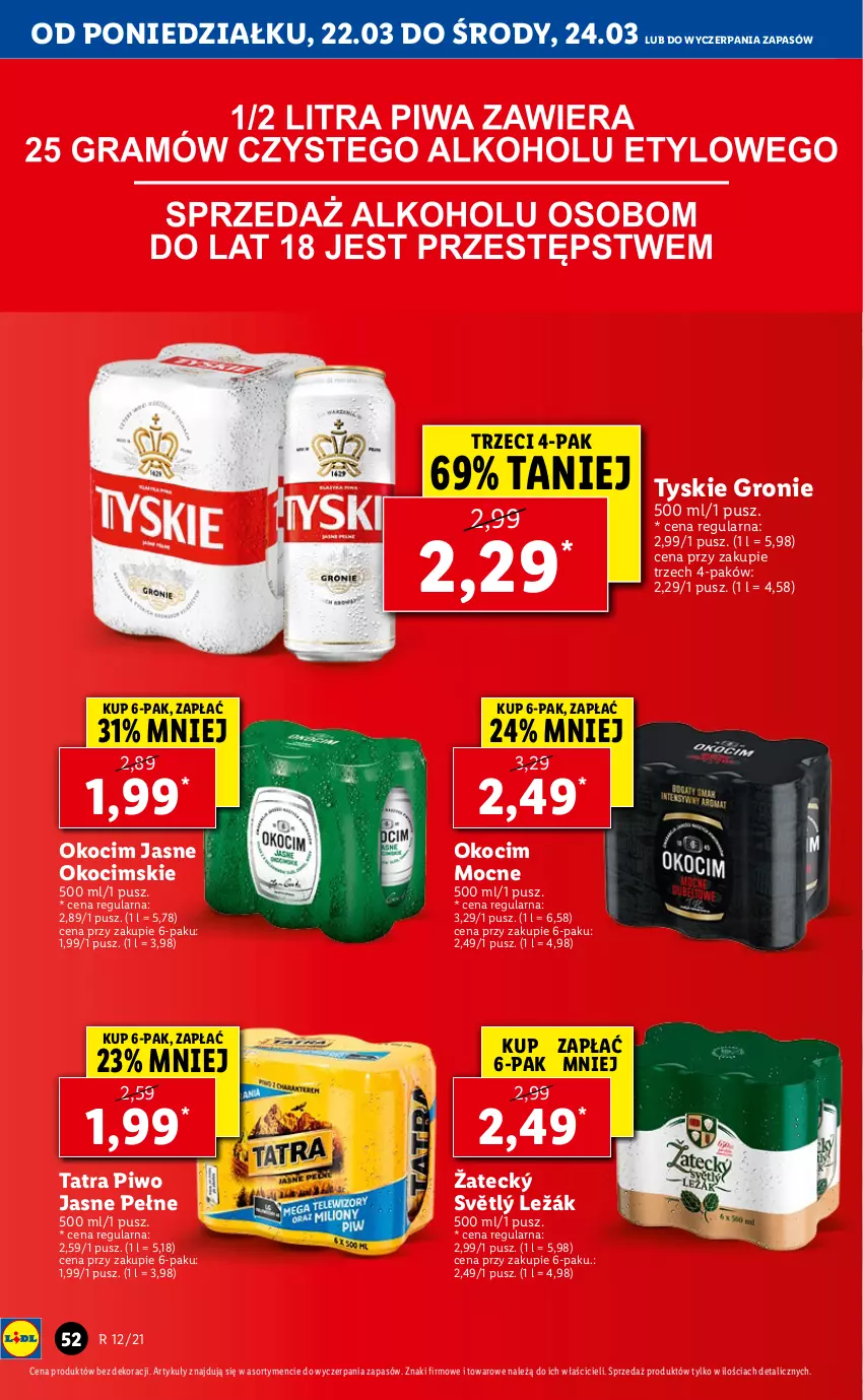 Gazetka promocyjna Lidl - Wielkanoc - ważna 22.03 do 24.03.2021 - strona 52 - produkty: Koc, Okocim, Piwo, Piwo jasne, Tatra, Tyskie