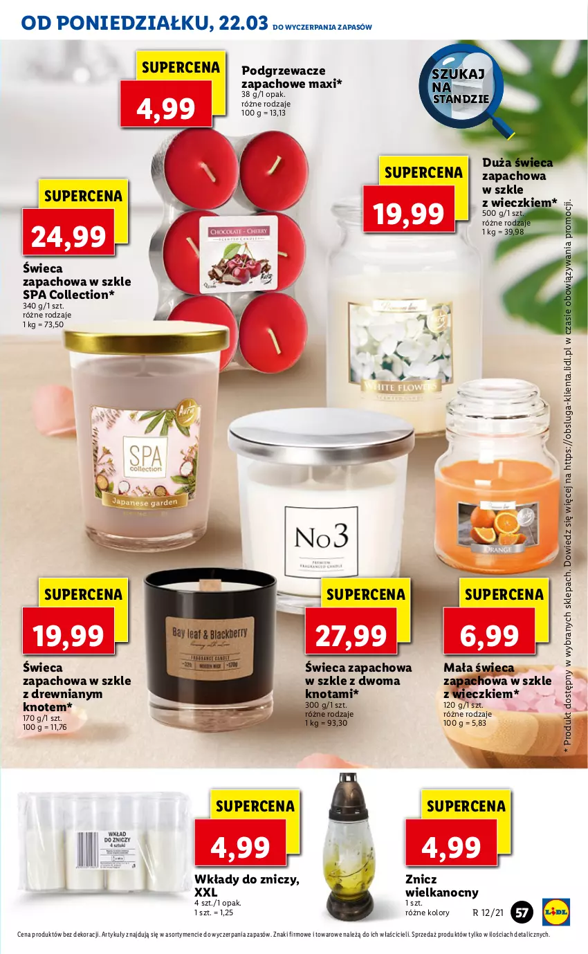 Gazetka promocyjna Lidl - Wielkanoc - ważna 22.03 do 24.03.2021 - strona 57 - produkty: Podgrzewacze, Znicz