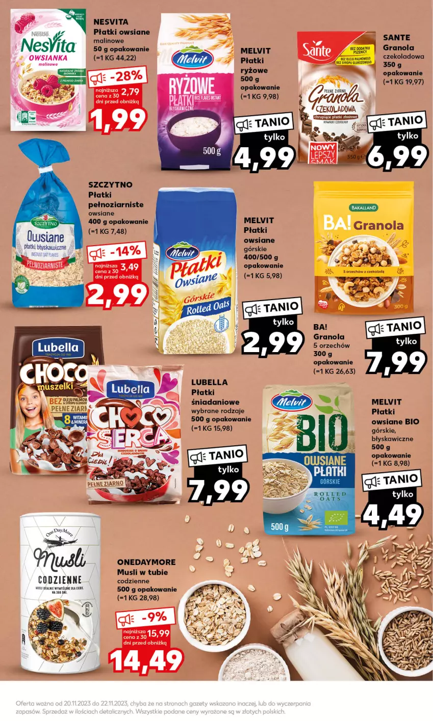 Gazetka promocyjna Kaufland - Mocny Start - ważna 20.11 do 22.11.2023 - strona 27 - produkty: Ba!, Bell, Bella, Danio, Gra, Granola, Kawa, Lubella, Melvit, Mus, Owsianka, Płatki owsiane, Ryż, Sante, Syrop