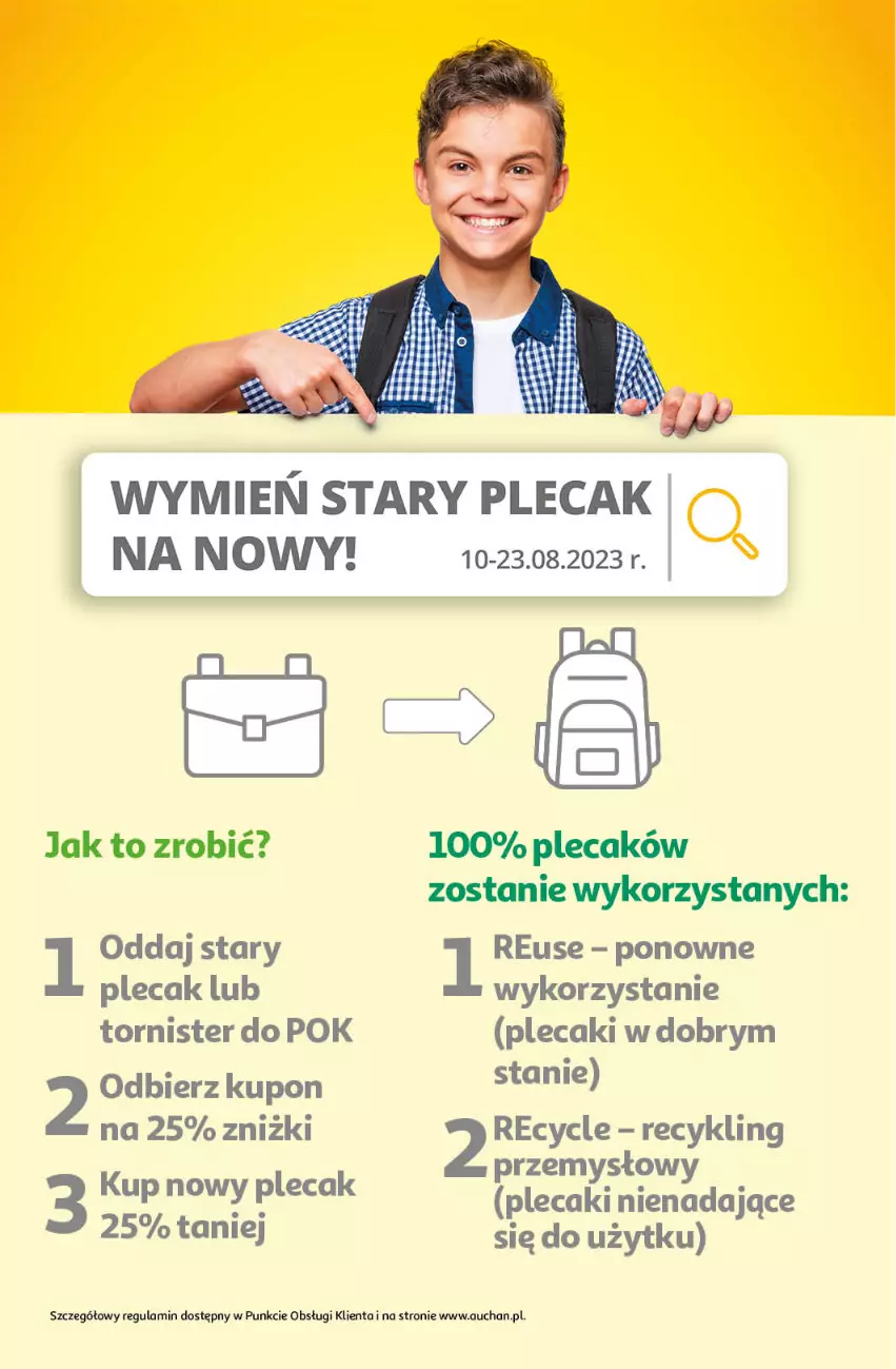 Gazetka promocyjna Auchan - Gazetka Cyfrowa Wyprawka Szkolna Hipermarket Auchan - ważna 17.08 do 23.08.2023 - strona 2 - produkty: Plecak