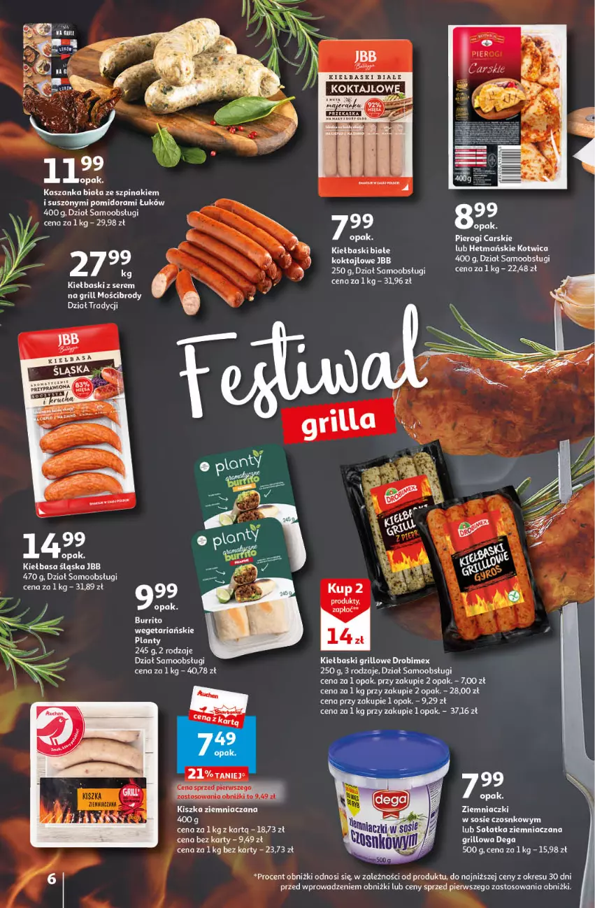 Gazetka promocyjna Auchan - Gazetka Cyfrowa Wyprawka Szkolna Hipermarket Auchan - ważna 17.08 do 23.08.2023 - strona 6 - produkty: Cars, Drobimex, Grill, Kasza, Kaszanka, Kiełbasa, Kiełbasa śląska, Kiełbaski białe, Pierogi, Ser, Sos, Szpinak