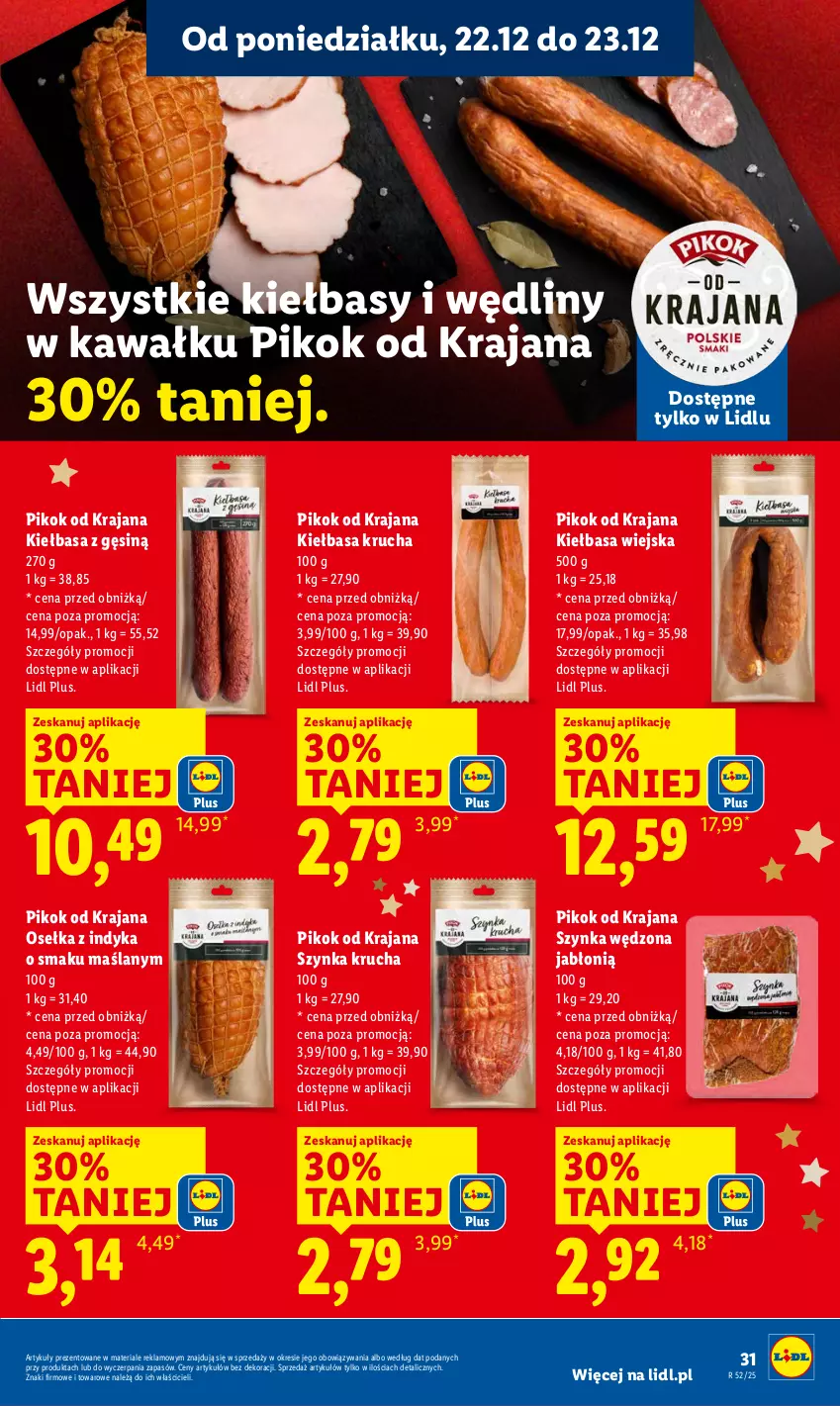 Gazetka promocyjna Lidl - GAZETKA - ważna 22.12 do 23.12.2025 - strona 33 - produkty: Kawa, Kiełbasa, Kiełbasa krucha, Kiełbasa wiejska, PIKOK, Szynka