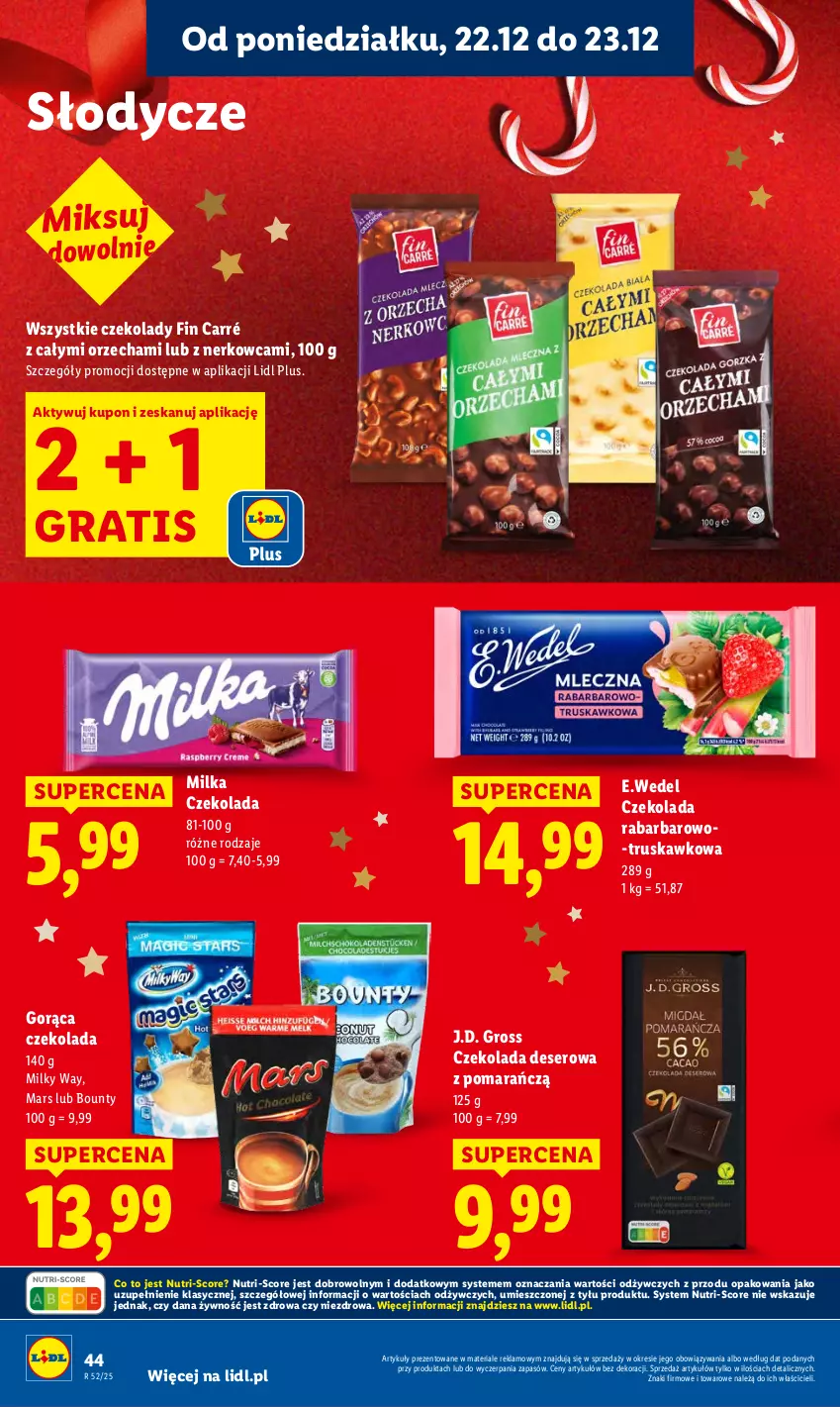 Gazetka promocyjna Lidl - GAZETKA - ważna 22.12 do 23.12.2025 - strona 46 - produkty: Bounty, Czekolada, Deser, Gra, Mars, Milka, Milky Way, Ser