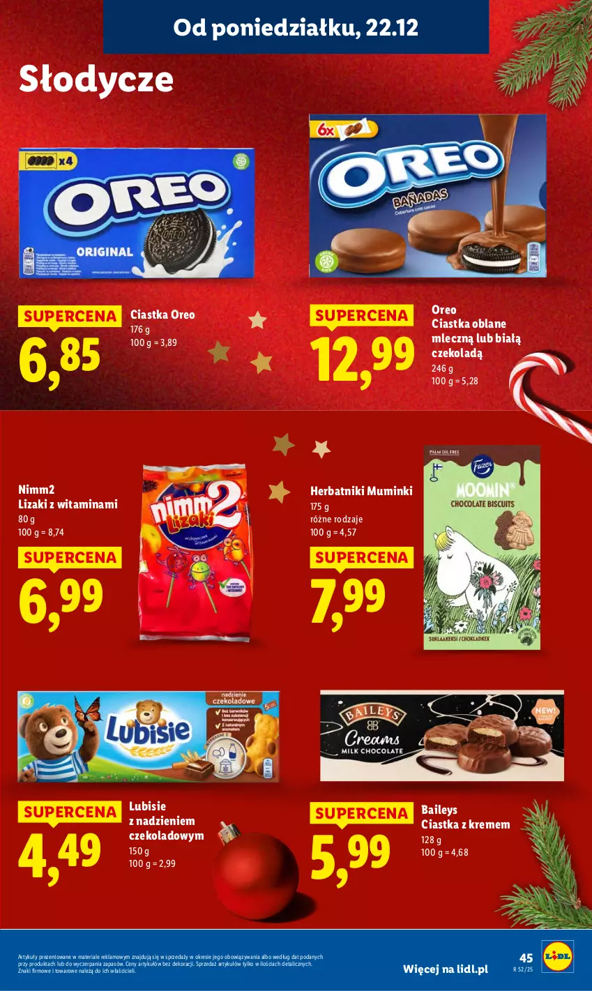 Gazetka promocyjna Lidl - GAZETKA - ważna 22.12 do 23.12.2025 - strona 47 - produkty: Ciastka, Herbatniki, Lizaki, Lubisie, Nimm2, Oreo