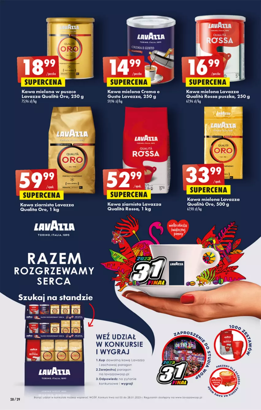 Gazetka promocyjna Biedronka - Gazetka - Biedronka.pl - ważna 19.01 do 25.01.2023 - strona 28 - produkty: Fa, Gra, Kawa, Kawa mielona, Kawa ziarnista, Lavazza, Por