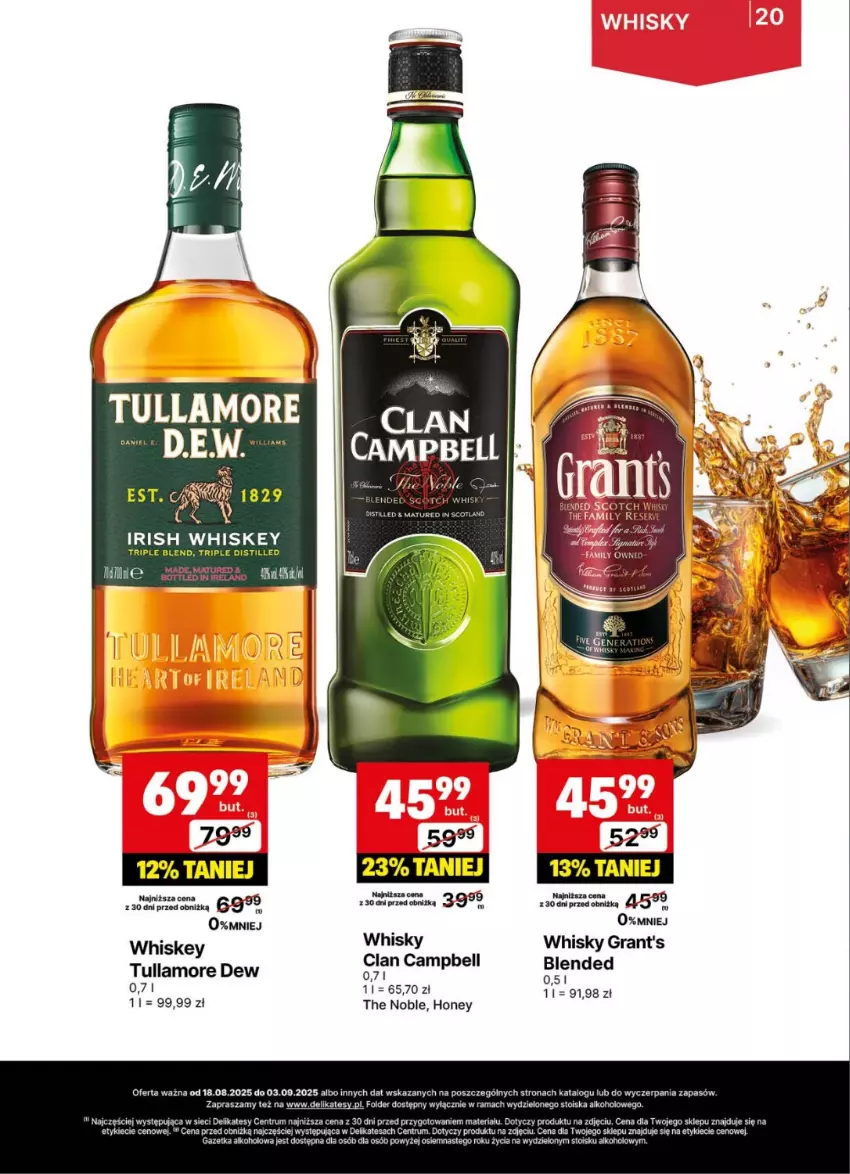 Gazetka promocyjna Delikatesy Centrum - Delibarek DC34-DC35 - ważna 18.08 do 03.09.2025 - strona 20 - produkty: Bell, Gra, Grant's, Rama, Rum, Tullamore Dew, Whiskey, Whisky