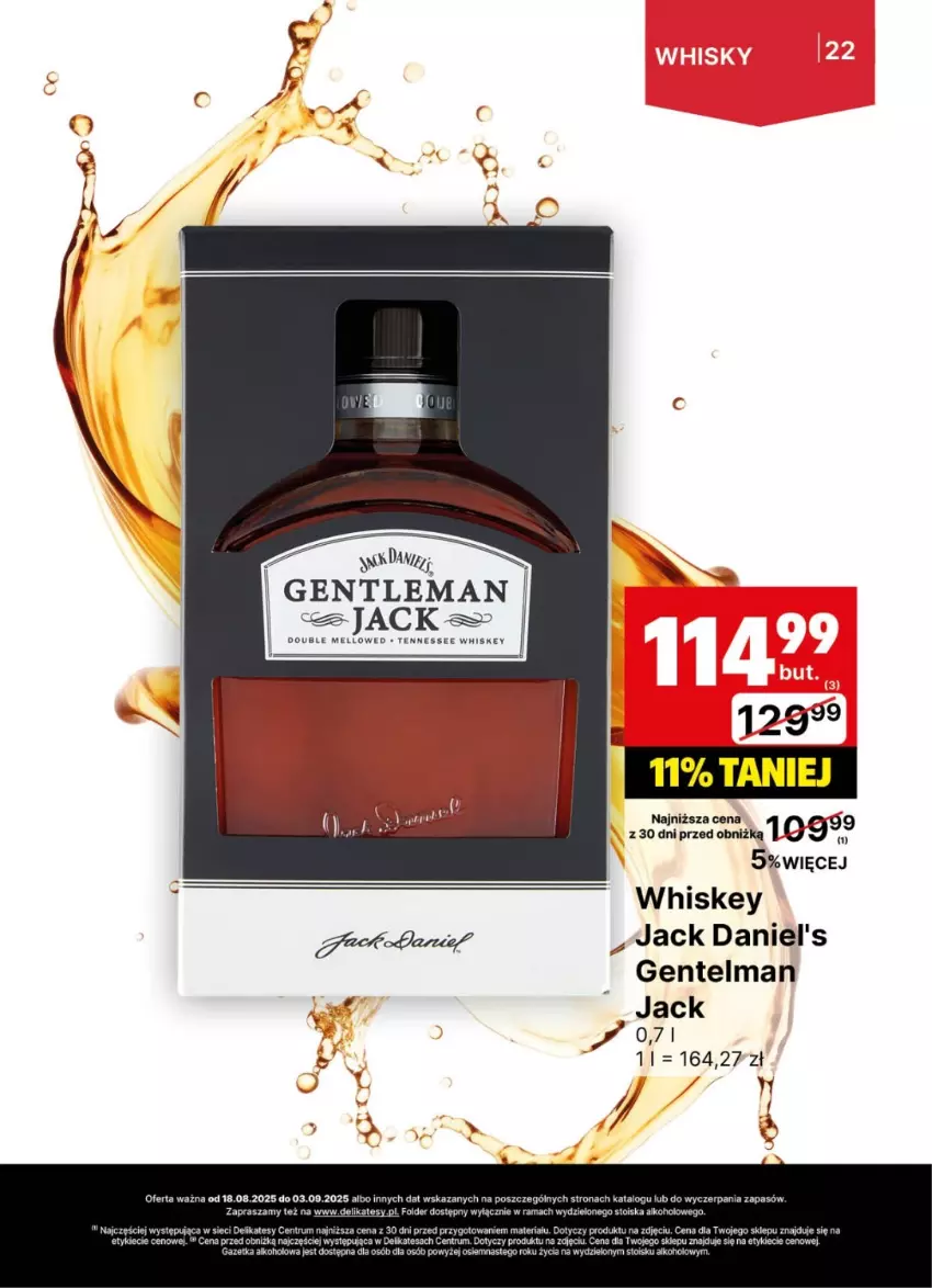 Gazetka promocyjna Delikatesy Centrum - Delibarek DC34-DC35 - ważna 18.08 do 03.09.2025 - strona 22 - produkty: Jack Daniel's, Rama, Rum, Whiskey